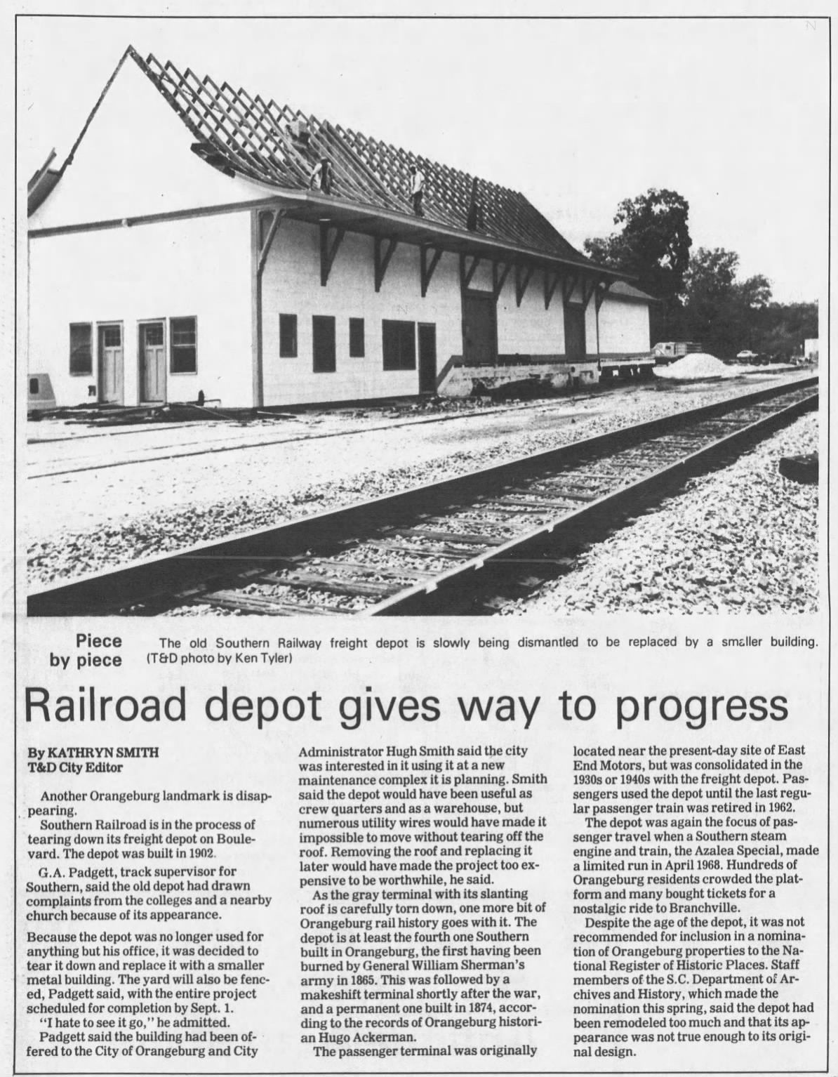 Orangeburg Landmark Old Depot - Newspapers.com
